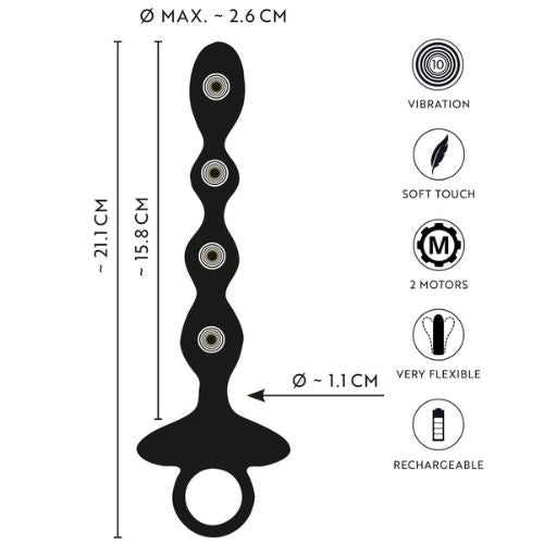 Anos Flexible Anal Beads with Jumping Vibrations from Nice 'n' Naughty