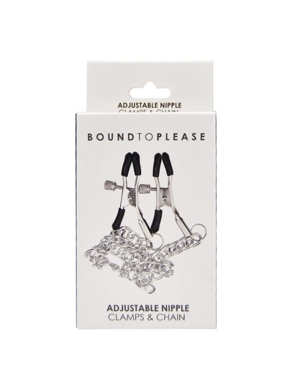 Bound To Please Adjustable Nipple Clamps & Chain Slver from Nice 'n' Naughty