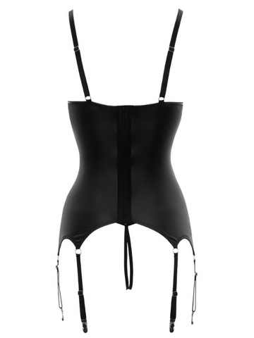 Cottelli Collection Basque w Crotchless String Black from Nice 'n' Naughty