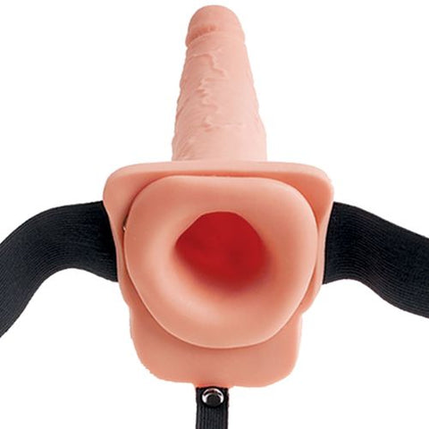 Fetish Fantasy 7.5 Inch Hollow Squirting Strap-On Light Skin Tone from Nice 'n' Naughty