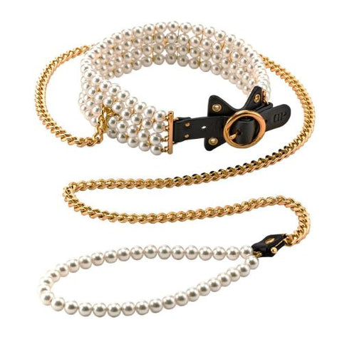 Guilty Pleasure Luminious Pearl Leash & Collar from Nice 'n' Naughty