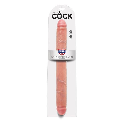 King Cock 16" Thick Double-Ended Dildo Light Skin Tone from Nice 'n' Naughty