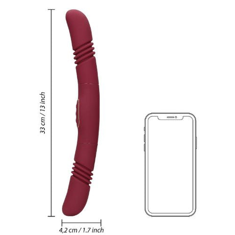 Loveline Double-Sided Thrusting Vibrator Merlot Grape from Nice 'n' Naughty