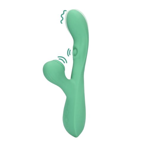 Loveline Pulse Wave and Tongue Flickering Rabbit Vibrator Blue Grass from Nice 'n' Naughty