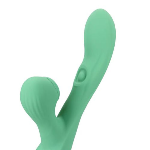 Loveline Pulse Wave and Tongue Flickering Rabbit Vibrator Blue Grass from Nice 'n' Naughty