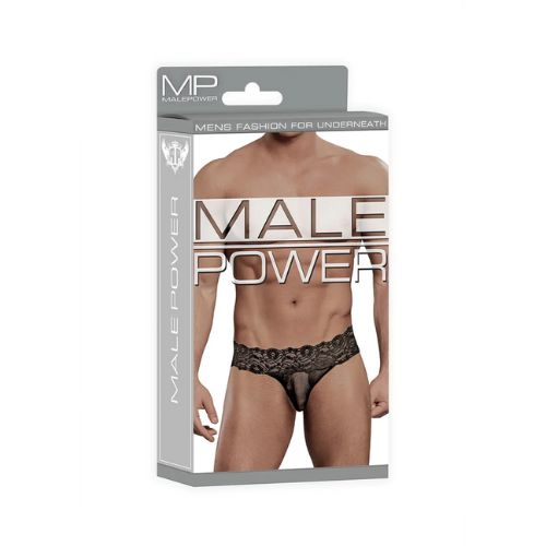 Male Power Lace Micro Thong Black from Nice 'n' Naughty