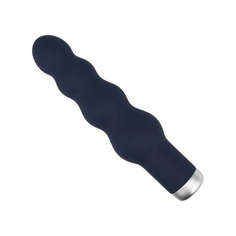 Nauti Silicone Ribbed Vibrator Midnight Blue from Nice 'n' Naughty