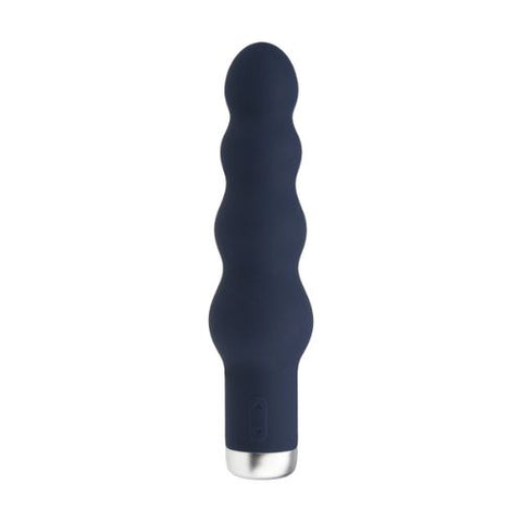 Nauti Silicone Ribbed Vibrator Midnight Blue from Nice 'n' Naughty