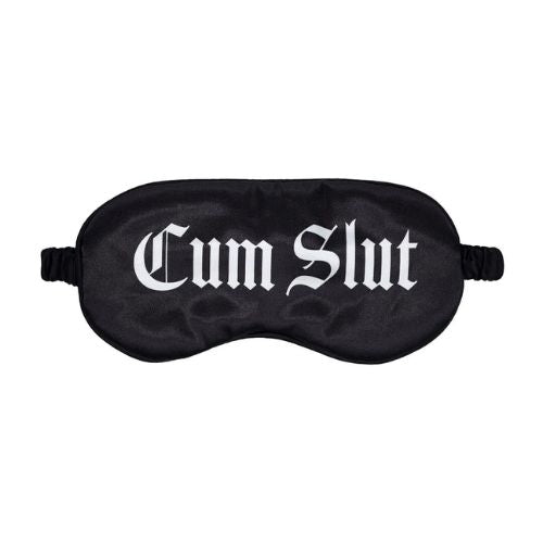 Ouch! Cum Slut Printed Satin Mask Black from Nice 'n' Naughty