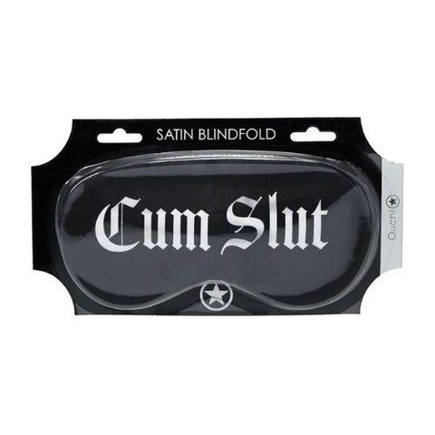 Ouch! Cum Slut Printed Satin Mask Black from Nice 'n' Naughty