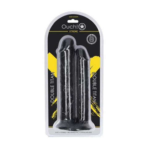 Ouch! Double Titan Realistic Double Dildo Black from Nice 'n' Naughty