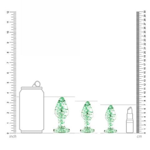 Ouch! Glow in The Dark Glass Butt Plug S from Nice 'n' Naughty