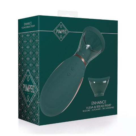 Pumped Enhance - Rechargeable Vulva and Breast Pump - Forest Green from Nice 'n' Naughty