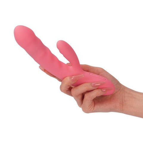 Svakom Avery Thrusting Vibrator with Clitoral Stimulator Pink from Nice  'n' Naughty