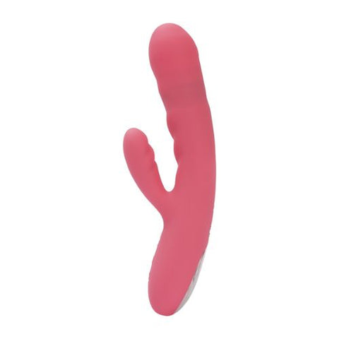 Svakom Avery Thrusting Vibrator with Clitoral Stimulator Pink from Nice  'n' Naughty