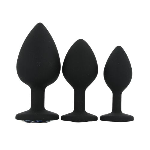 Toosh Silicone Butt Plug Set Black from Nice 'n' Naughty