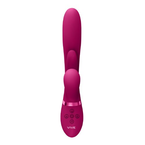 Vive Kura - Thrusting G-Spot Vibrator with Flapping Tongue and Pulse Wave Stimulator - Pink from Nice 'n' Naughty