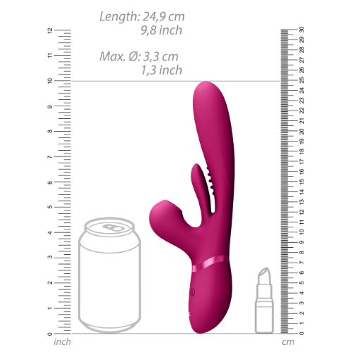 Vive Kura - Thrusting G-Spot Vibrator with Flapping Tongue and Pulse Wave Stimulator - Pink from Nice 'n' Naughty